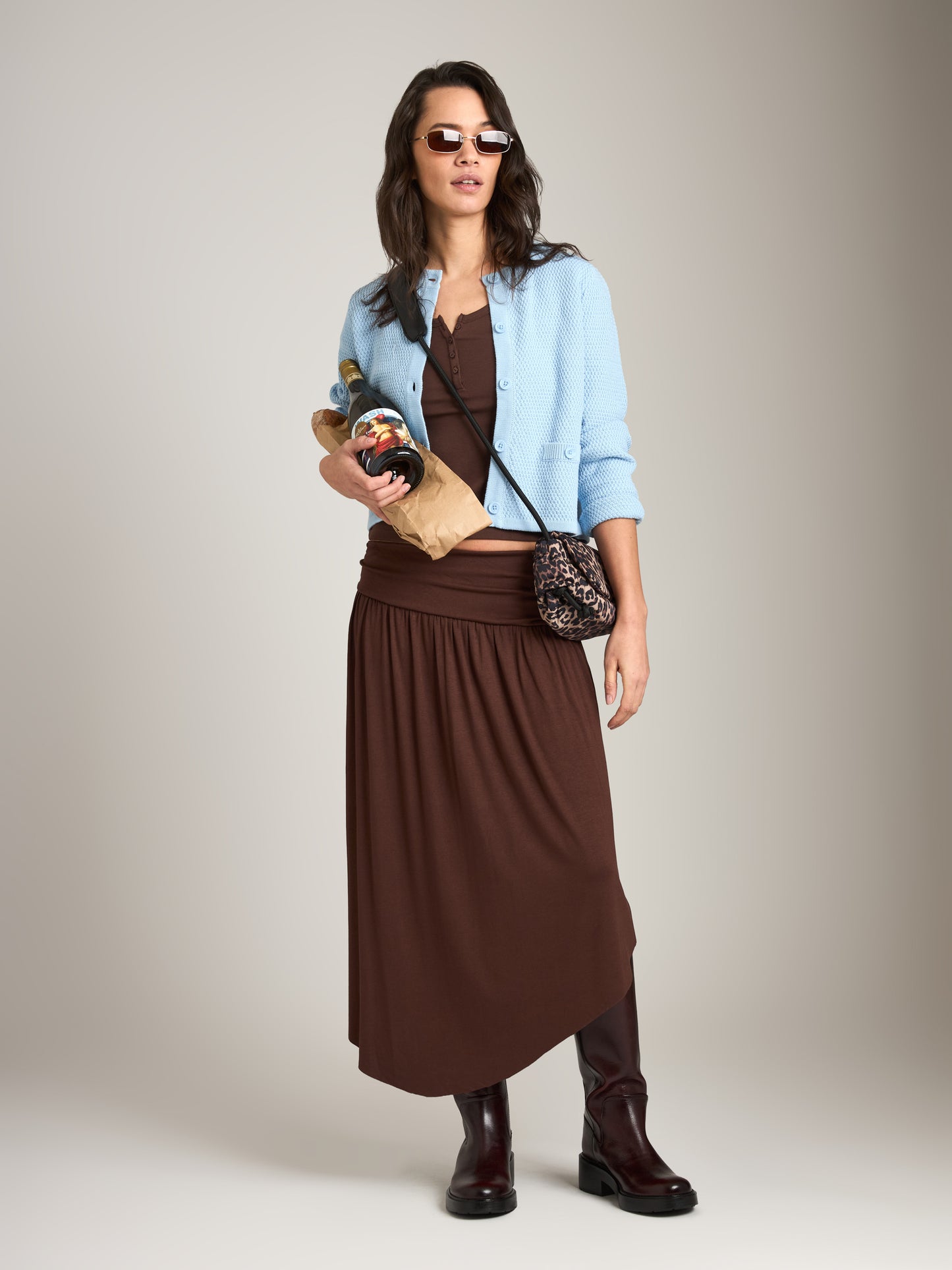 MONK & LOU - Danita Gathered Skirt - Brown