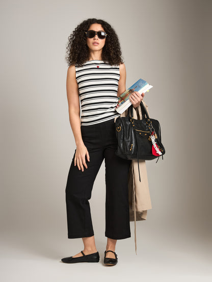 MONK & LOU - Dee Relaxed Cropped Pants - Black