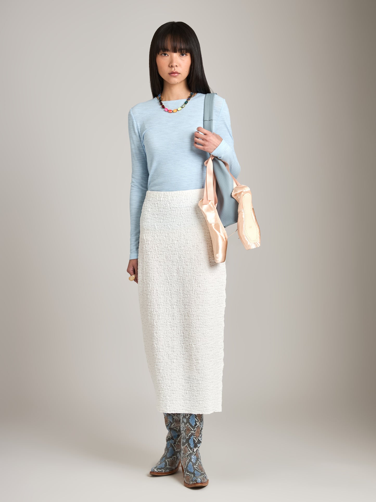 MONK & LOU - Dorian Pencil Skirt - Latte
