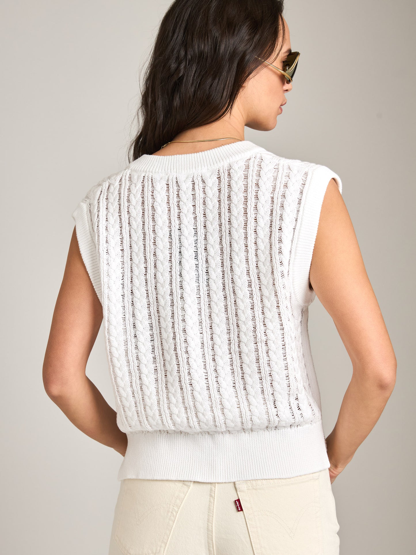 MONK & LOU - Eadie Cable V-neck Vest - 