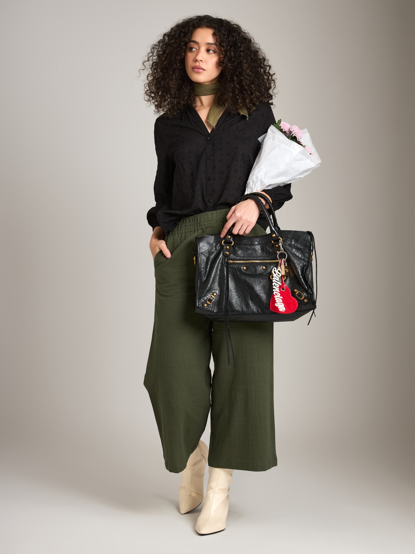 MONK & LOU - Etta Button Blouse - Black