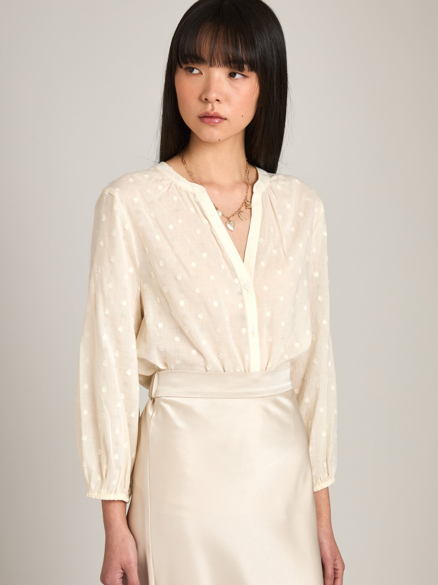 MONK & LOU - Etta Button Blouse - 