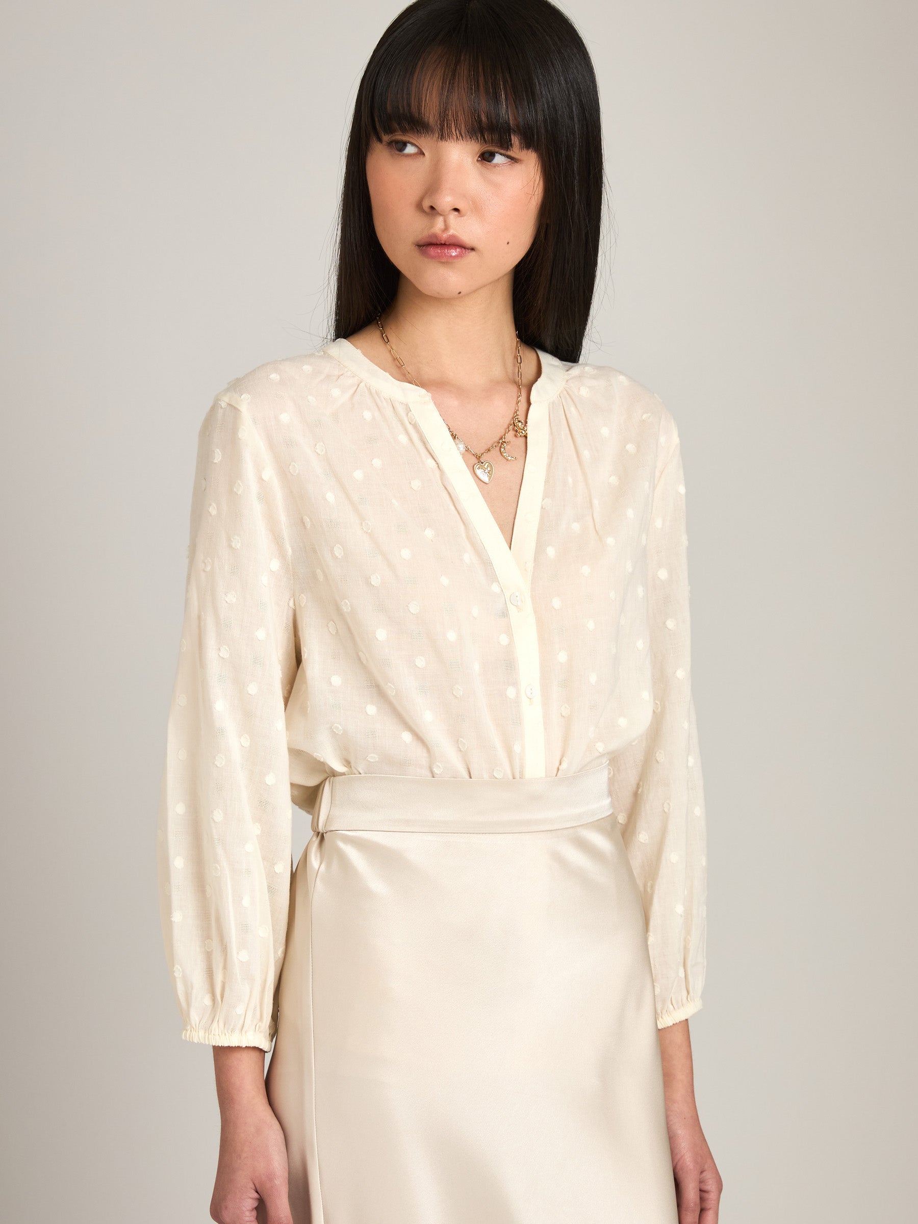 MONK & LOU - Etta Button Blouse - 