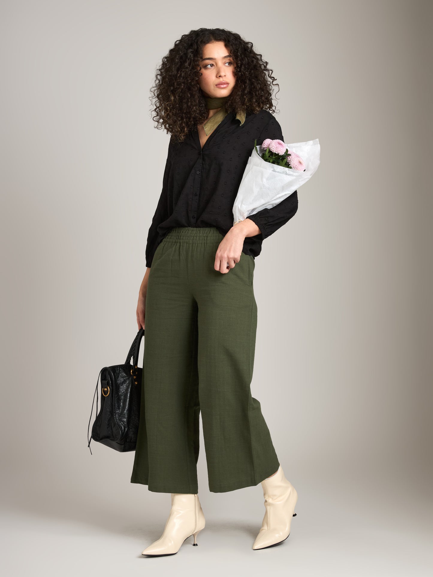 MONK & LOU - Fletcher Cropped Pants - Forest Green