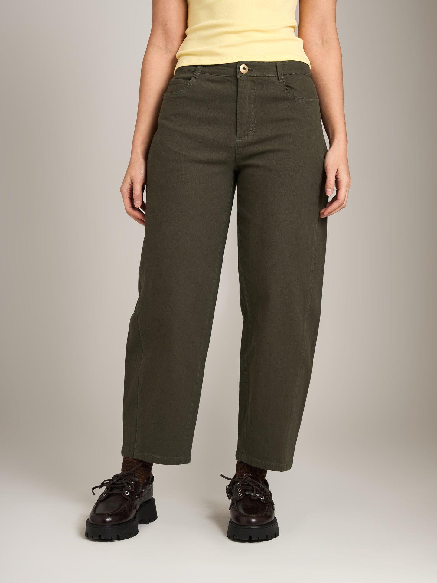 MONK & LOU - Julie Cropped Barrel Pants - 