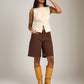 MONK & LOU - Keely Bermuda Shorts - Mocha