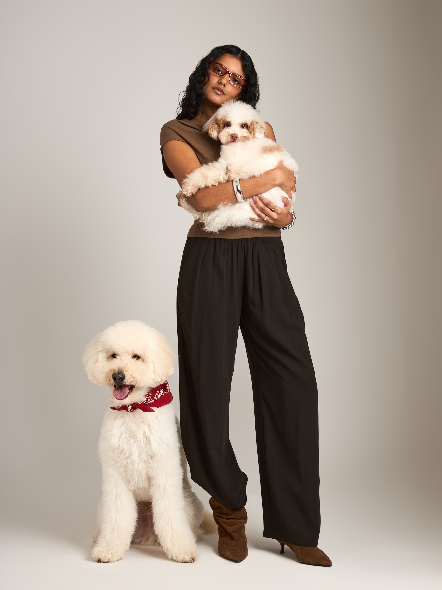 MONK & LOU - Keri Washable Crepe Relaxed Trousers - Espresso