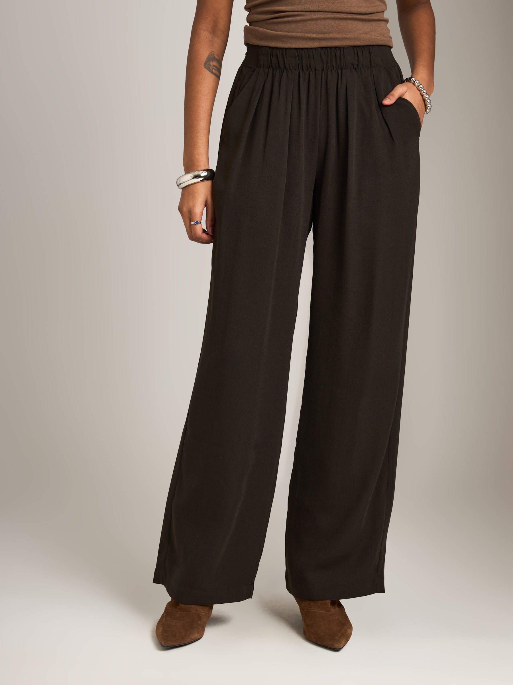 MONK & LOU - Keri Washable Crepe Relaxed Trousers - 