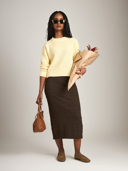 MONK & LOU - Kya Crewneck Pullover - Pastel Butter