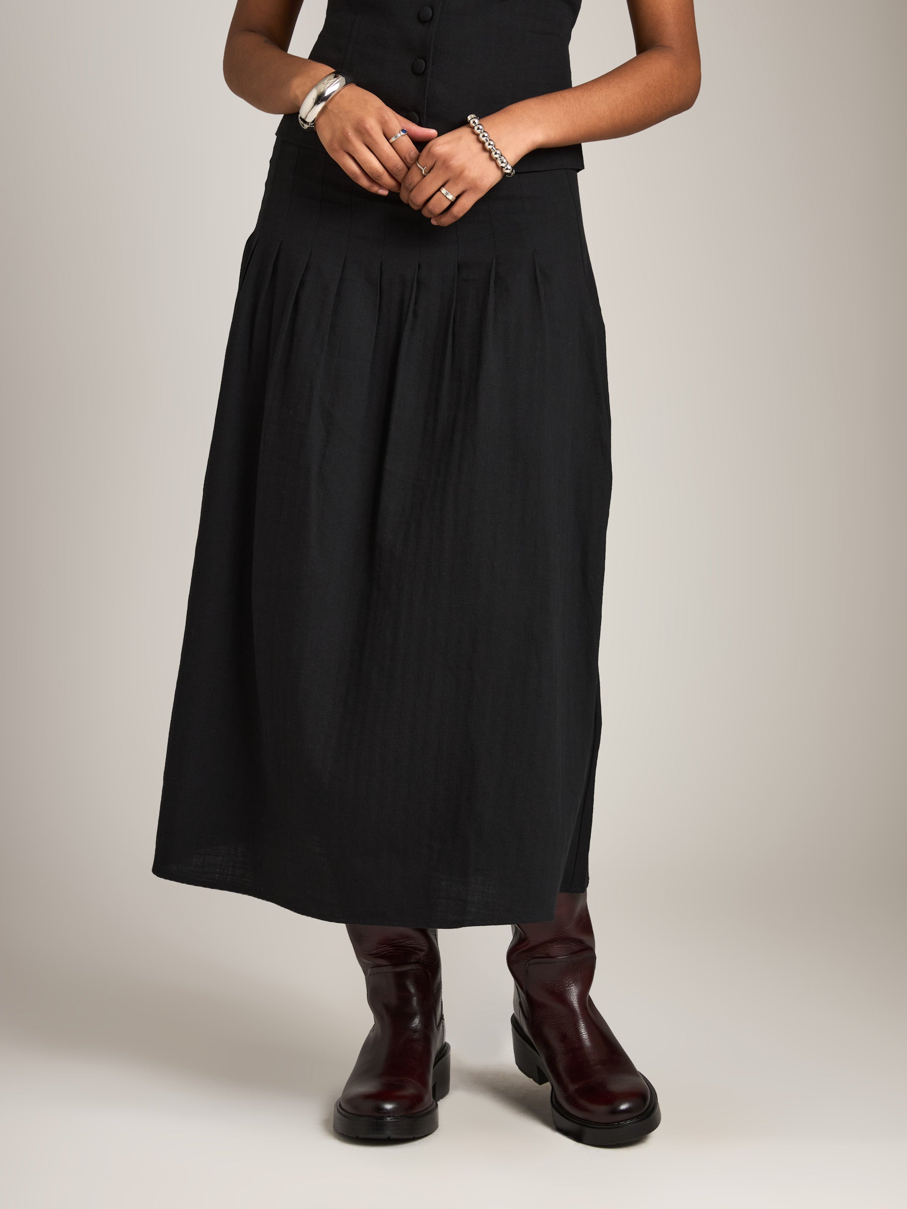 MONK & LOU - Malika Pleated Skirt - 