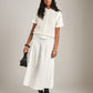 MONK & LOU - Malika Pleated Skirt - Optic White