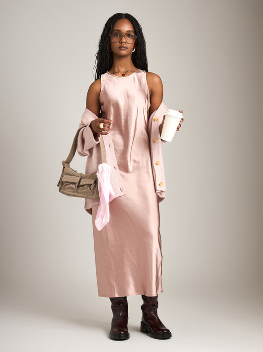 MONK & LOU - Marci Bias Dress - Dust Pink
