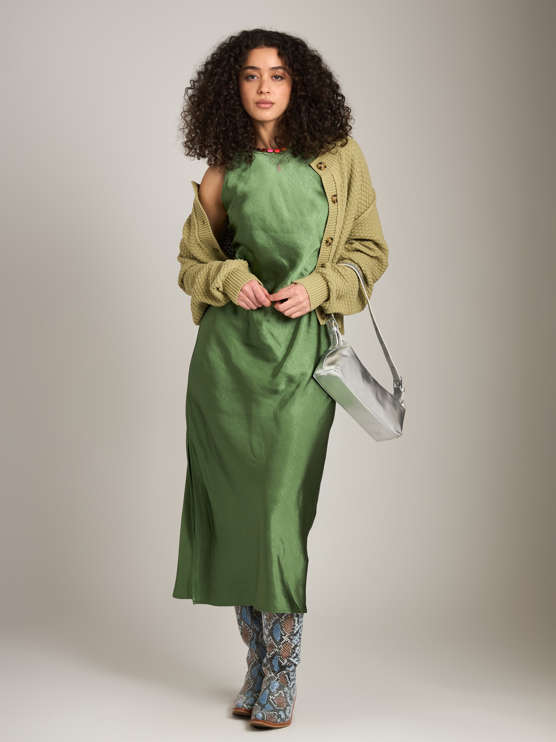 MONK & LOU - Marci Bias Dress - Matcha Green