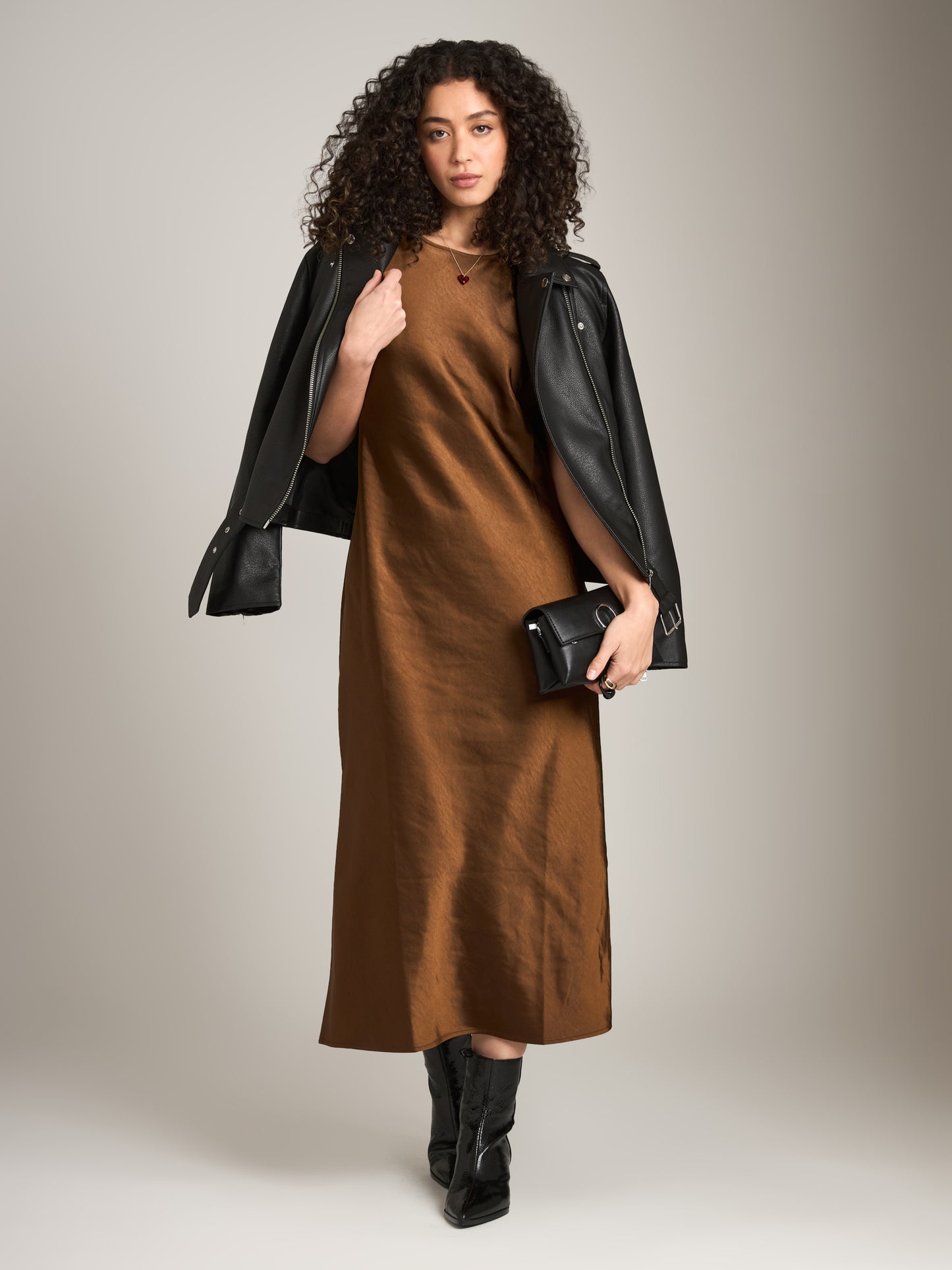 MONK & LOU - Marci Bias Dress - Mocha Brown