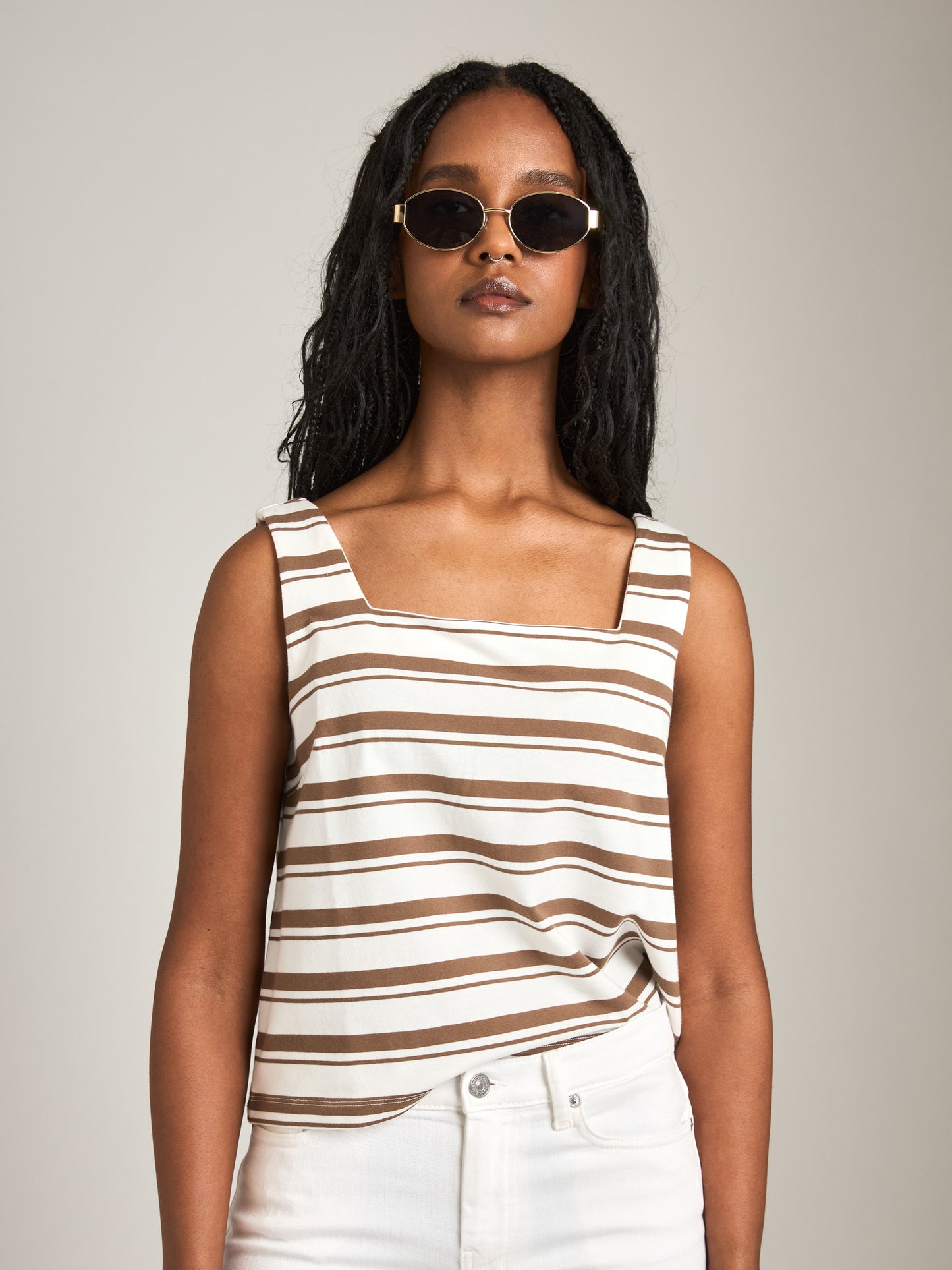 MONK & LOU - Morri Square Neck Shell - 