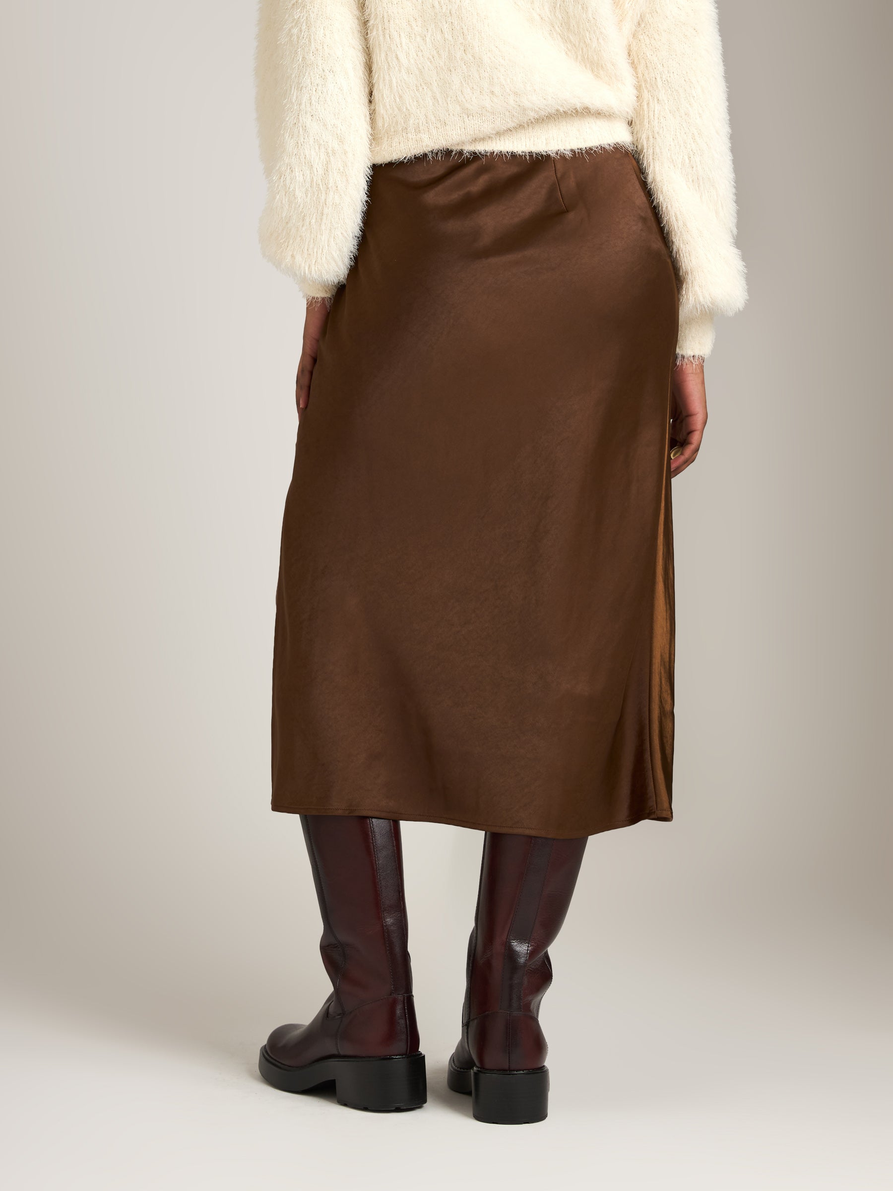 MONK & LOU - Nicola Satin Bias Skirt - 
