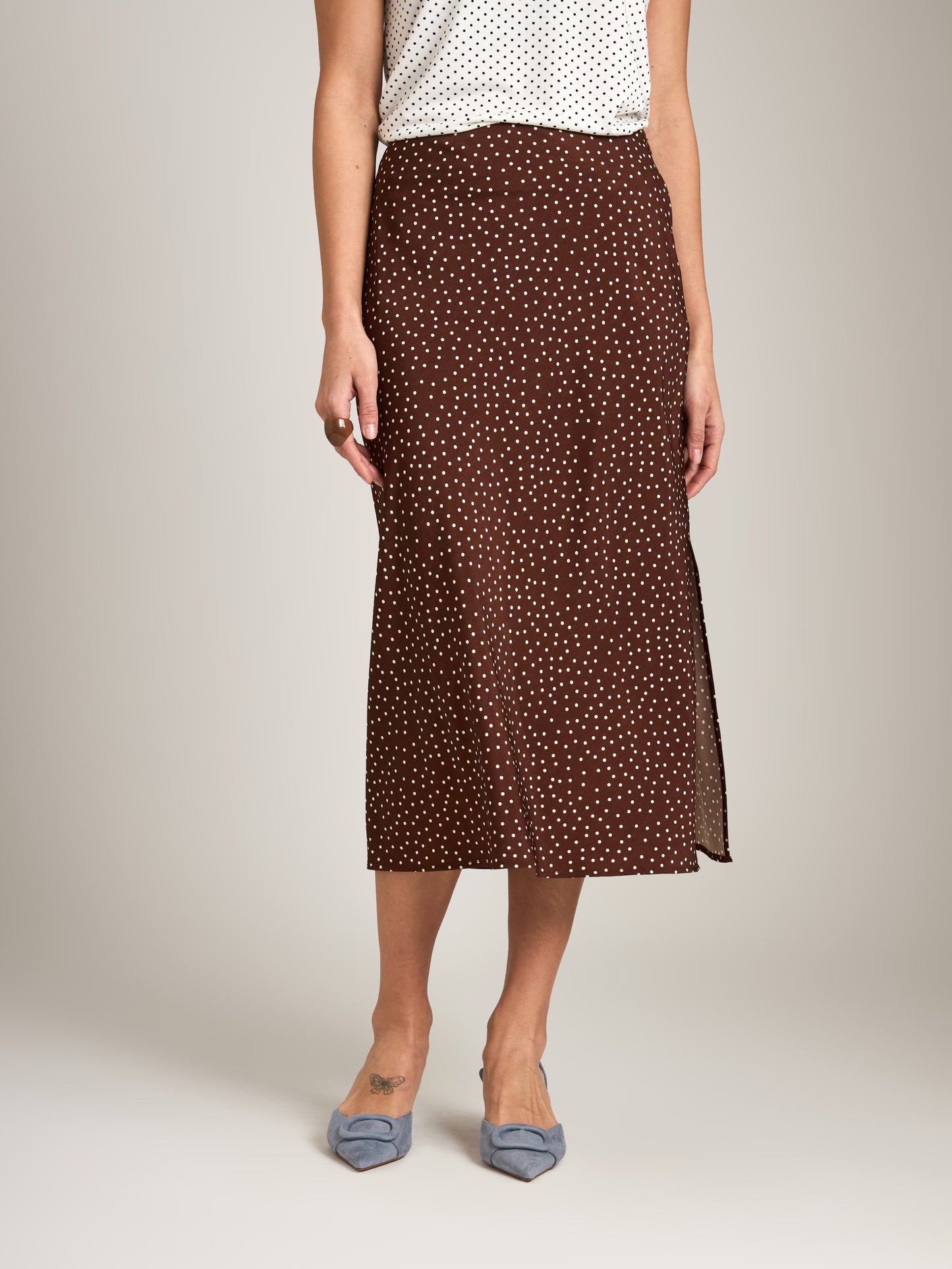 MONK & LOU - Nicola Satin Printed Bias Skirt - 