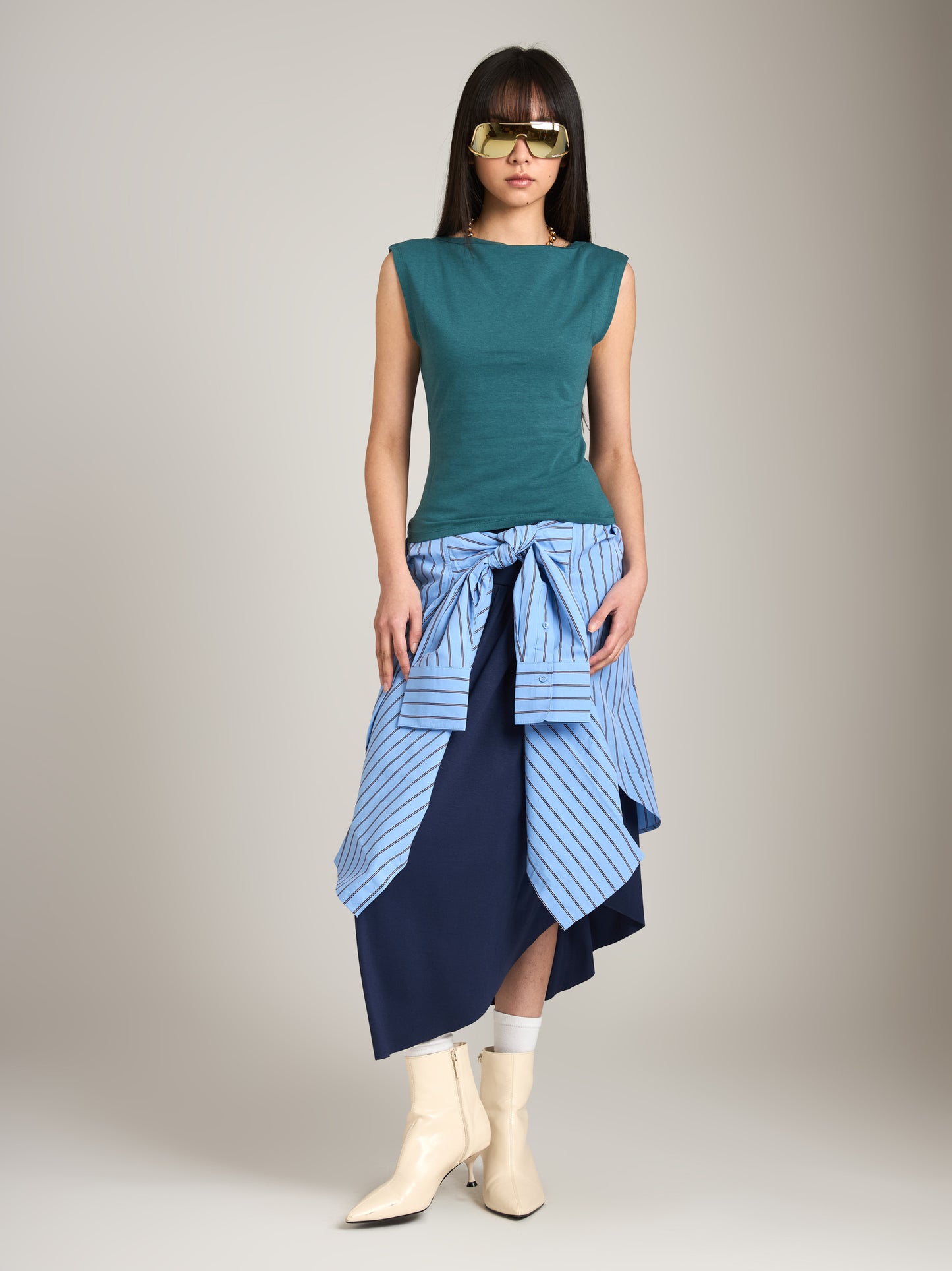 MONK & LOU - Pascal Ballet Top - Green Teal