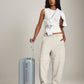 MONK & LOU - Textured Cotton Teya Top - Latte