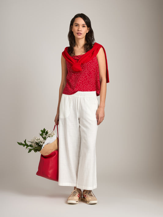 MONK & LOU - Willa Cowl Tank - Red Dots