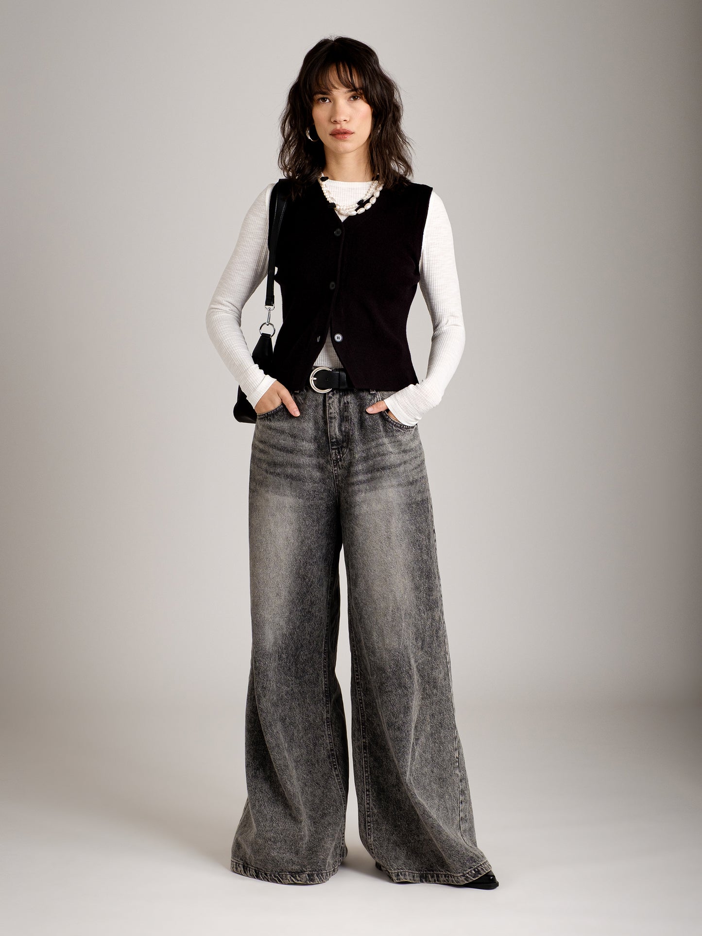 MONK & LOU - Rosalyn Knitted Vest - Black
