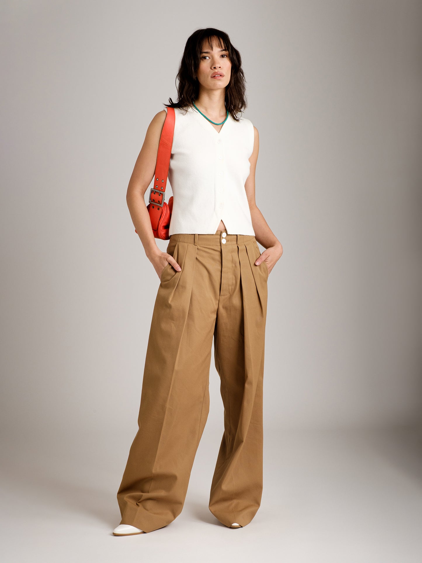 MONK & LOU - Rosalyn Knitted Vest - Ivory