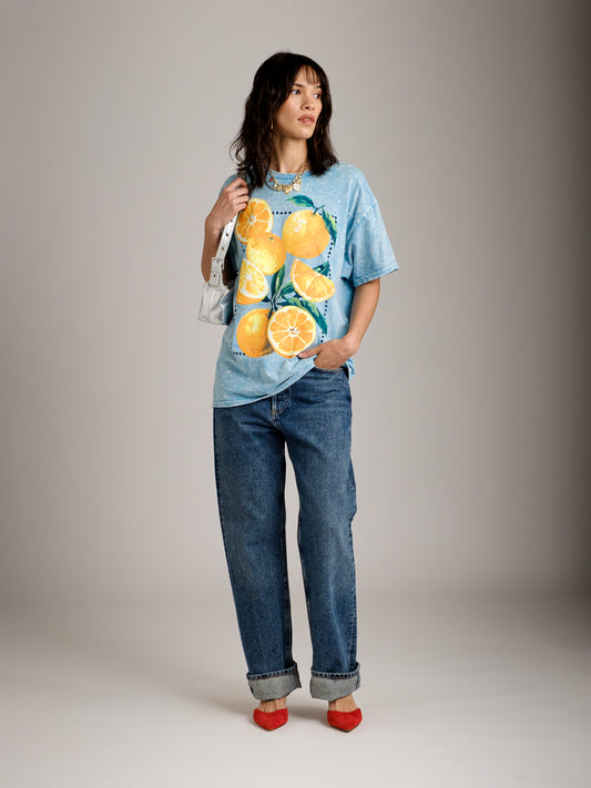 SWEET CLAIRE - Oranges Oversized Tee -