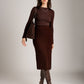MONK & LOU - Beatrice Crewneck Long Sleeve Top - Espresso
