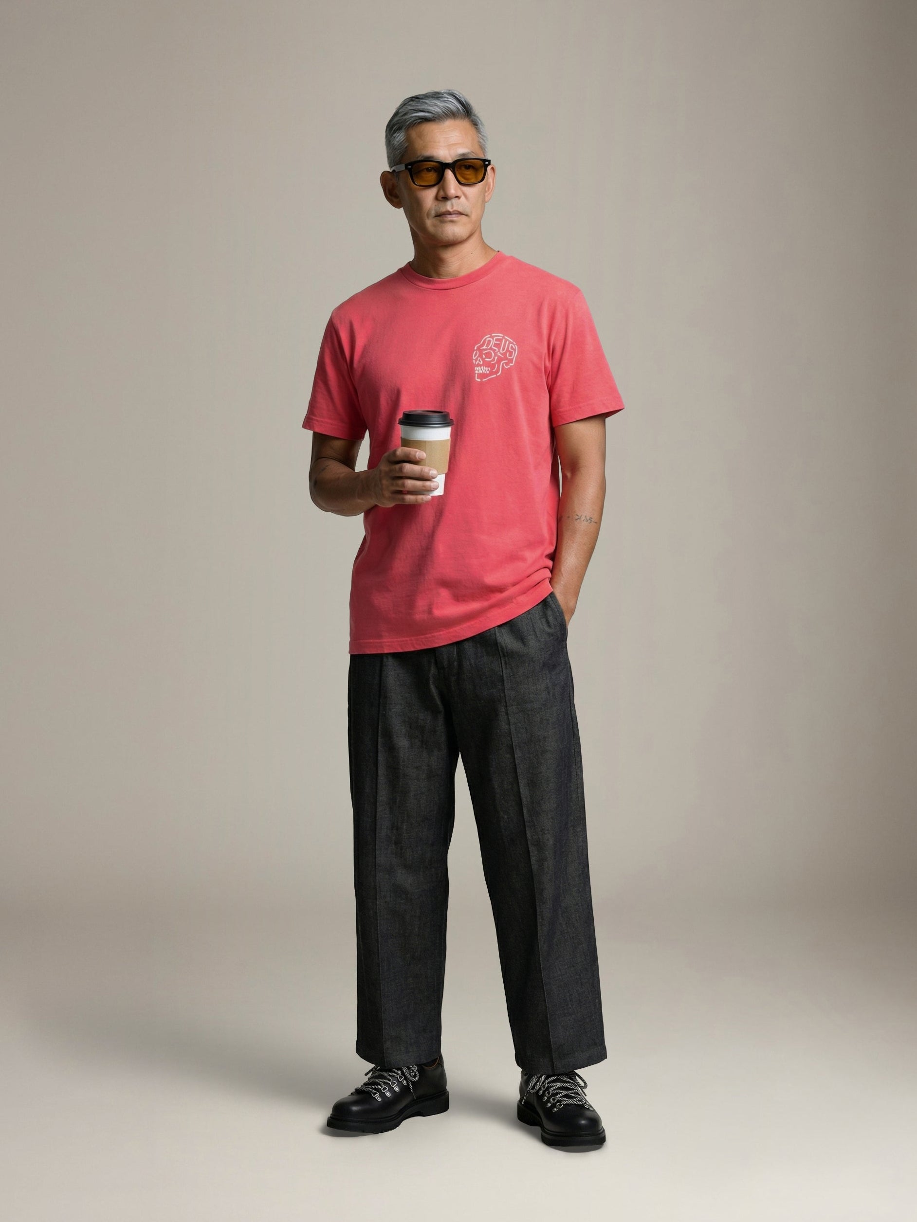 DEUS EX MACHINA - Venice Skull T-Shirt - Melon Red