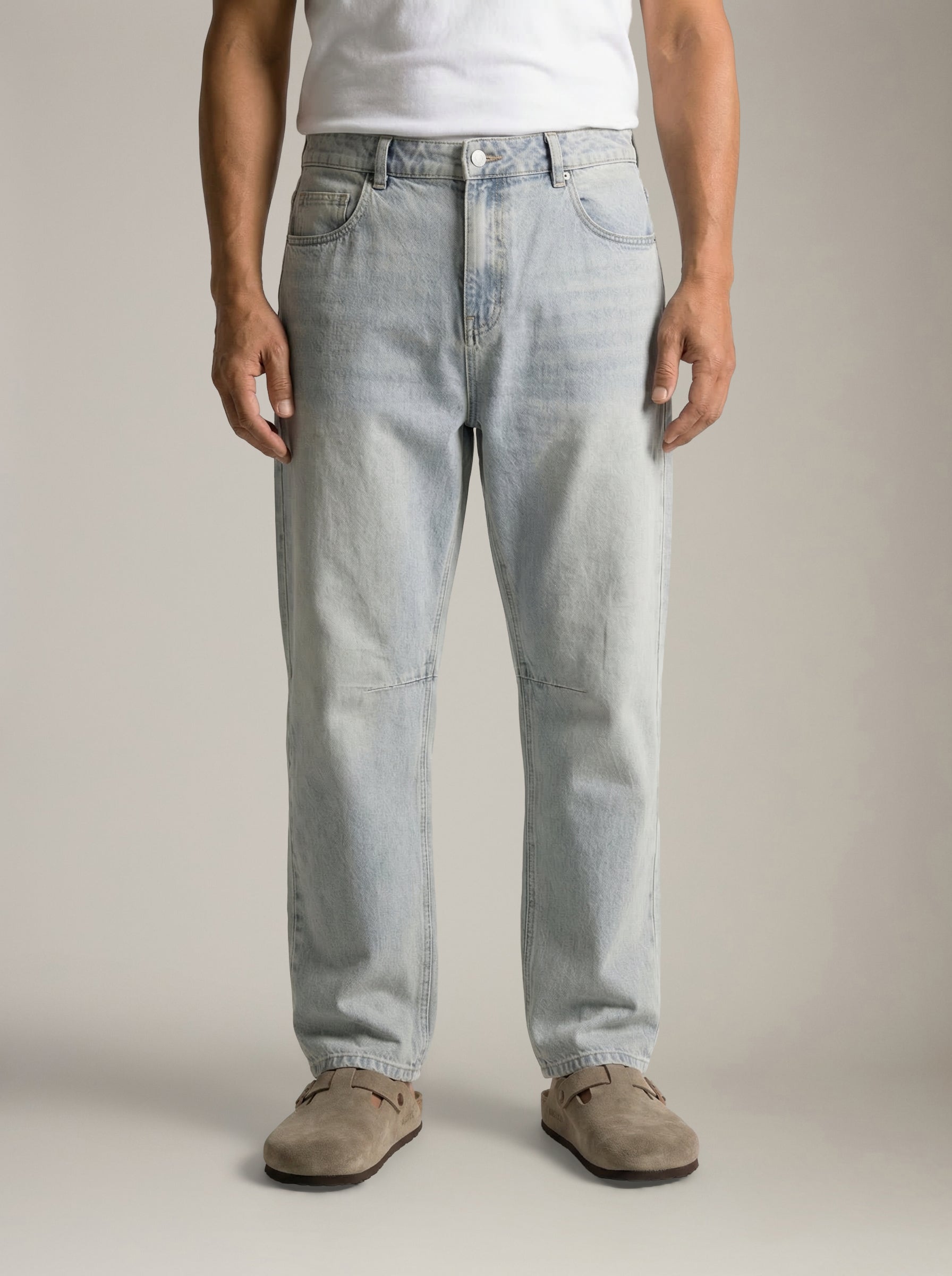 KUWALLA - Baggy Darted Denim Jeans - 