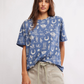 FREE PEOPLE-Painted Tee-Navy Combo
