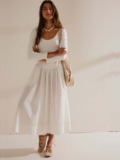 FREE PEOPLE-Aelia Midi Dress-Ivory