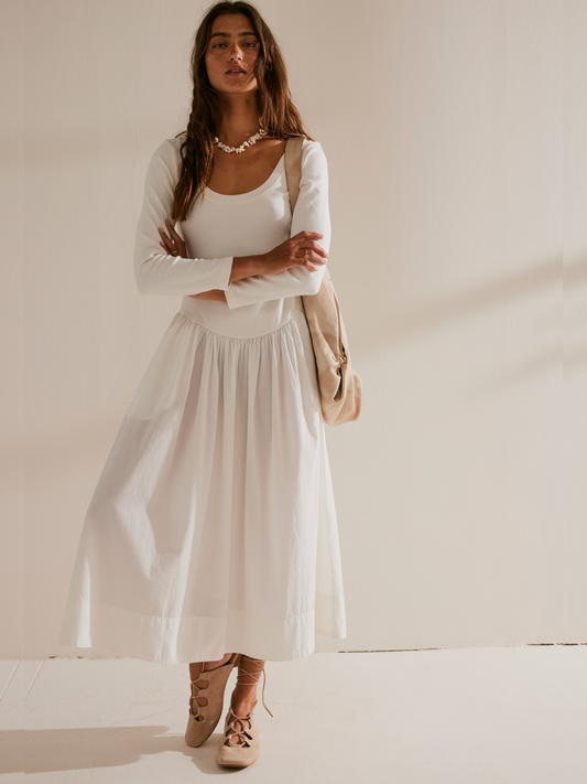 FREE PEOPLE-Aelia Midi Dress-Ivory