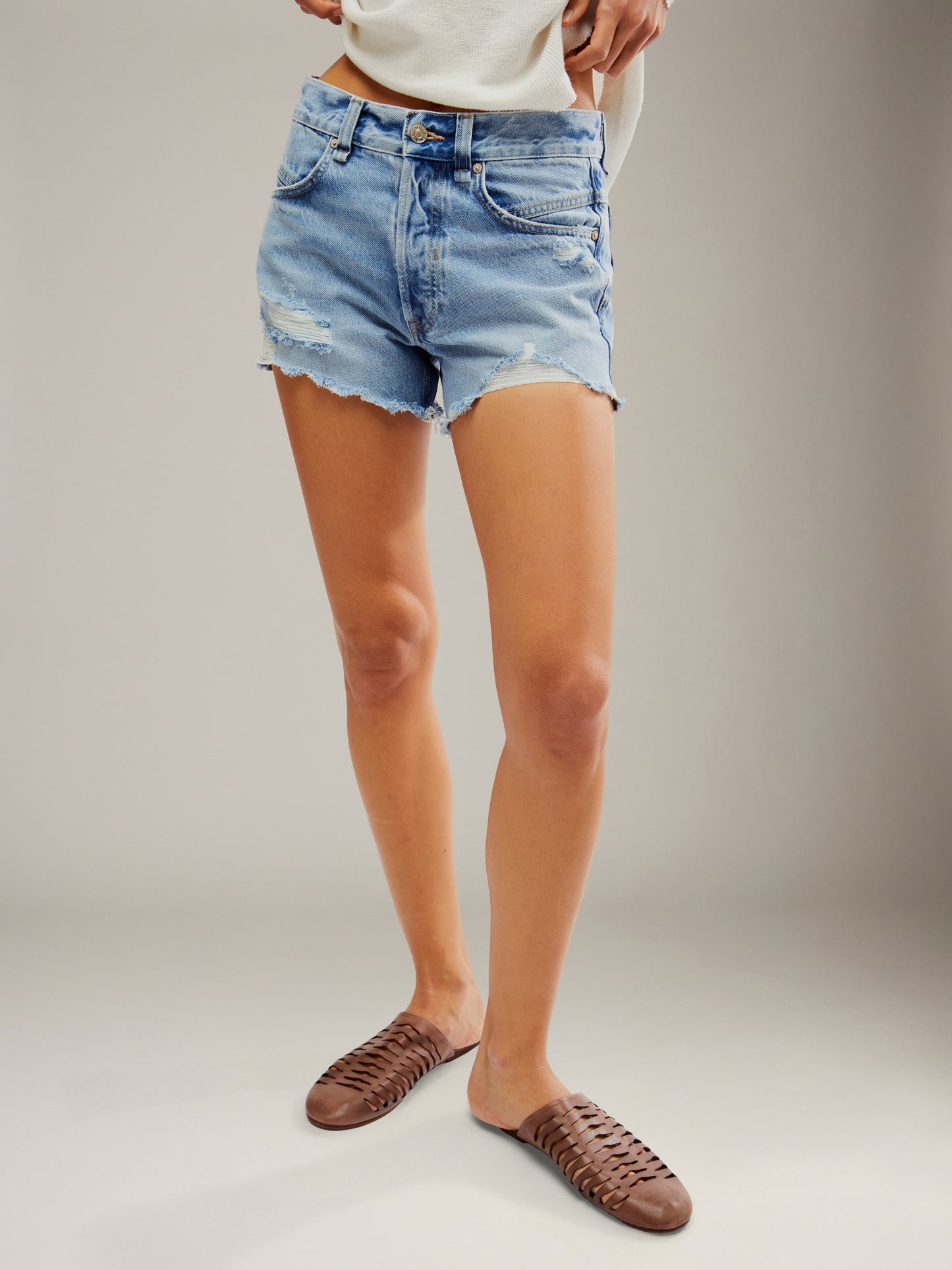 FREE PEOPLE - Now or Never Denim Shorts - 