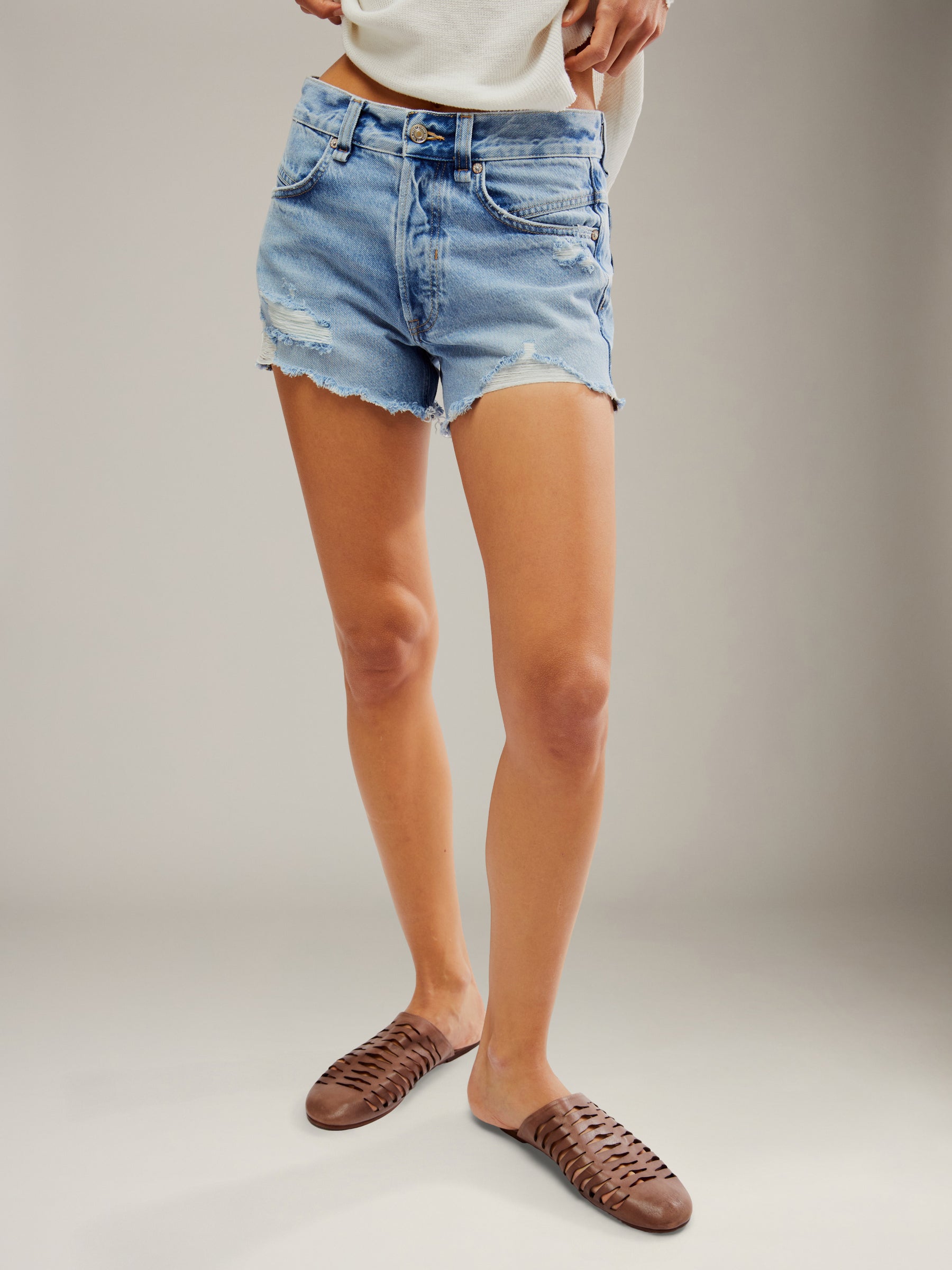 FREE PEOPLE - Now or Never Denim Shorts - 