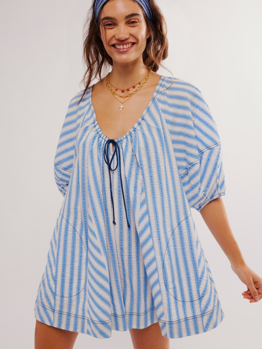 FREE PEOPLE-Bop Around Romper-Oxford Combo