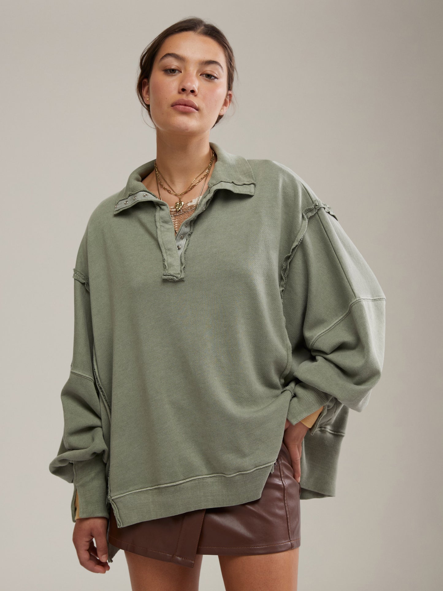 FREE PEOPLE - Camden Henley Sweatshirt - 