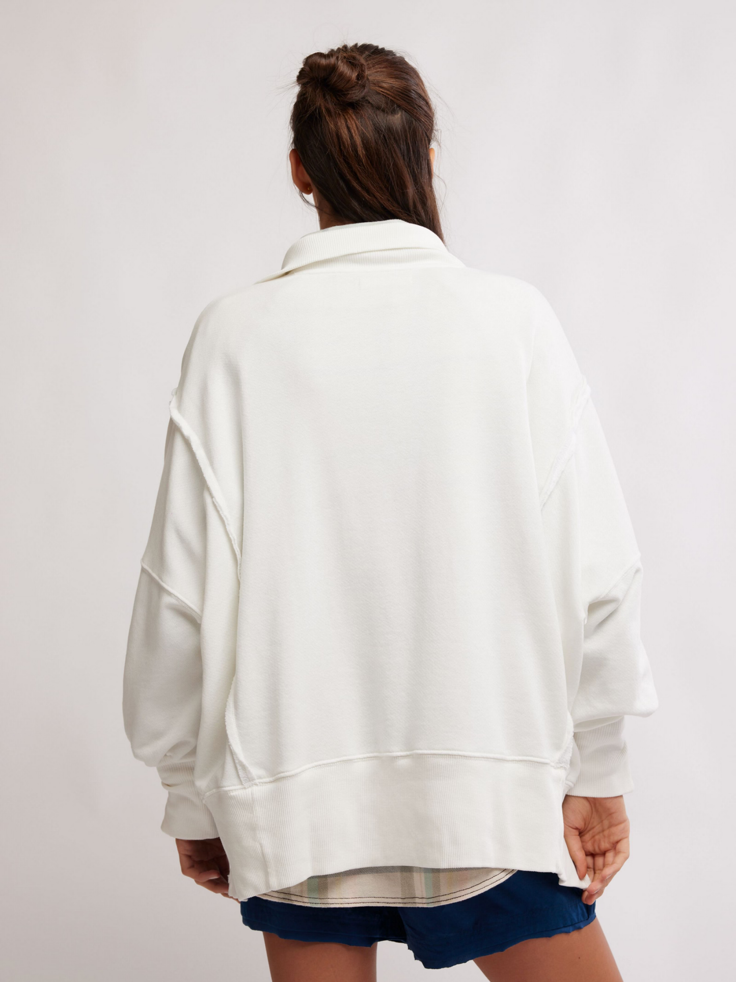 FREE PEOPLE-Camden Henley Sweatshirt-Optic White