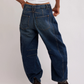 FREE PEOPLE-Good Luck Barrel Jeans-Deep End