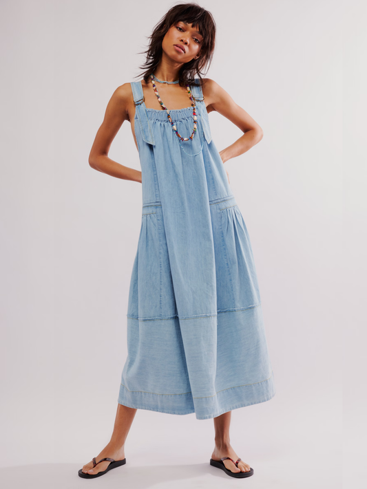 FREE PEOPLE-Machu Midi Dress-Frost
