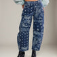 FREE PEOPLE - Good Luck Printed Barrel Jeans - 