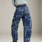 FREE PEOPLE - Good Luck Printed Barrel Jeans - 
