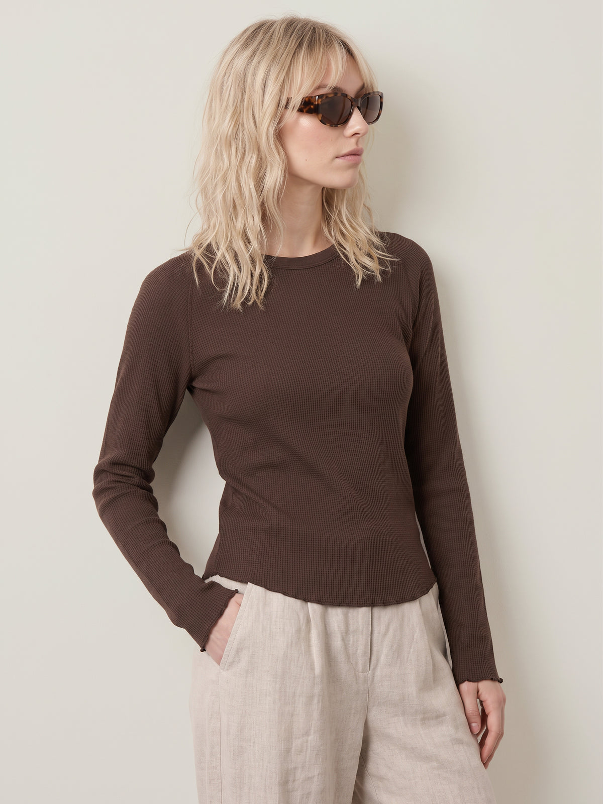 FREE PEOPLE - Easy Does It Longsleeve Top - 