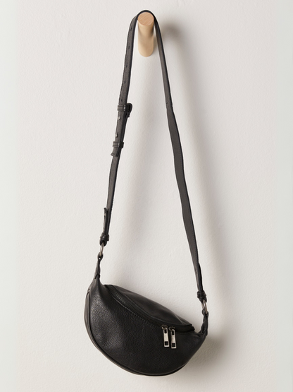 FREE PEOPLE-Palmer Leather Crossbody-Black