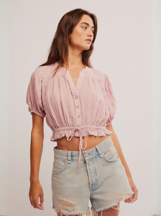 FREE PEOPLE-Little Cloud Shirt-Pale Mauve