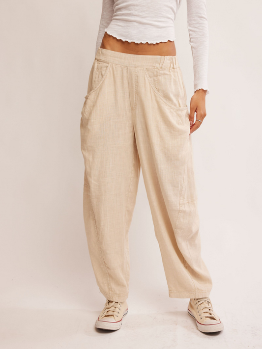 FREE PEOPLE-High Road Barrel Pant-Birch