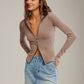 FREE PEOPLE - Brunch Girl Zip Up Sweater - 
