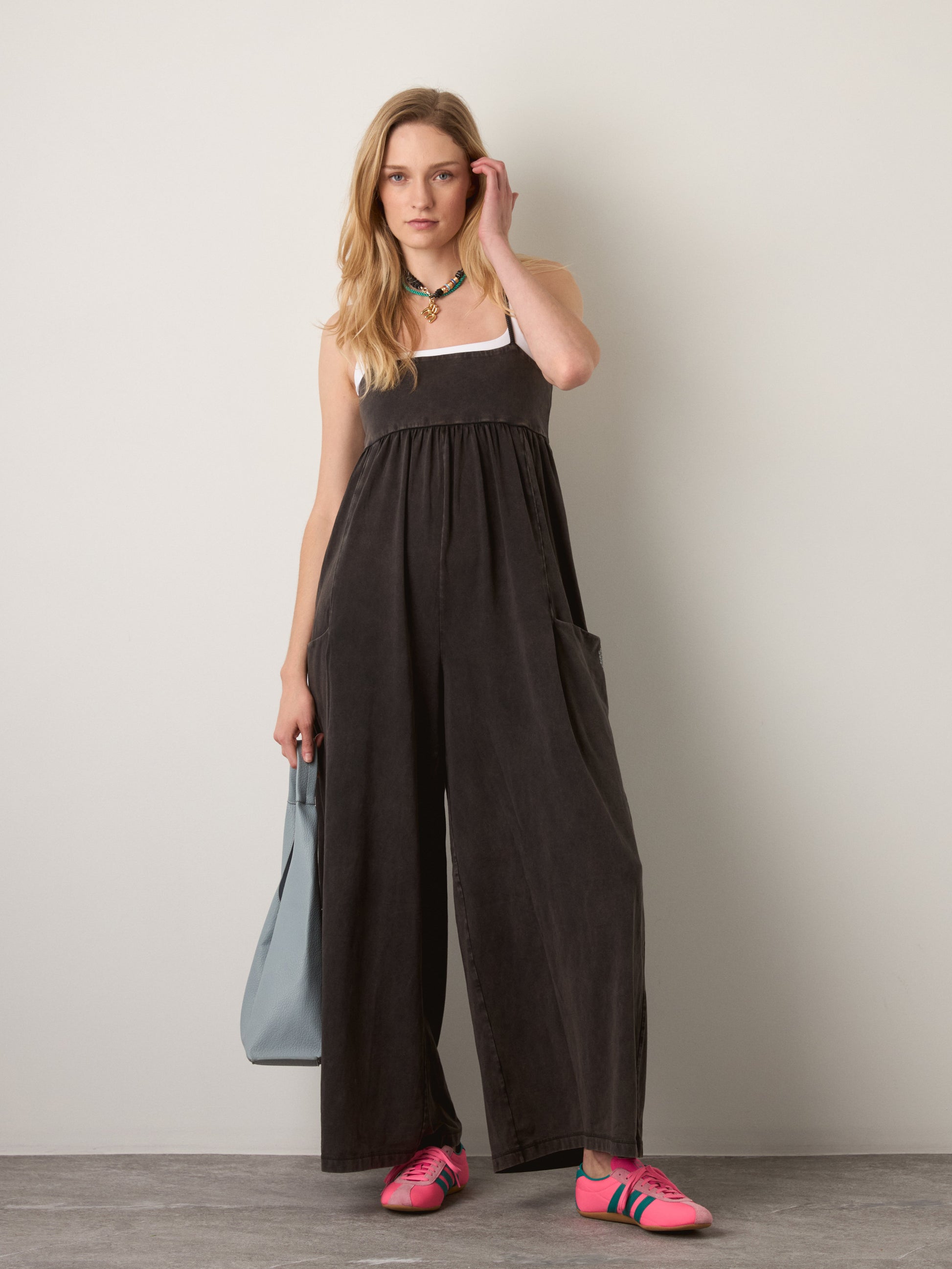 FREE PEOPLE - Hot Shot Strappy Onesie - Black