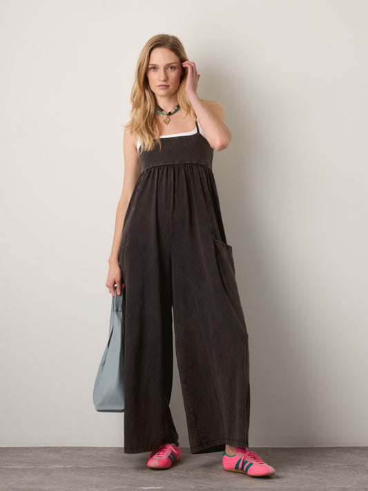 FREE PEOPLE - Hot Shot Strappy Onesie - Black