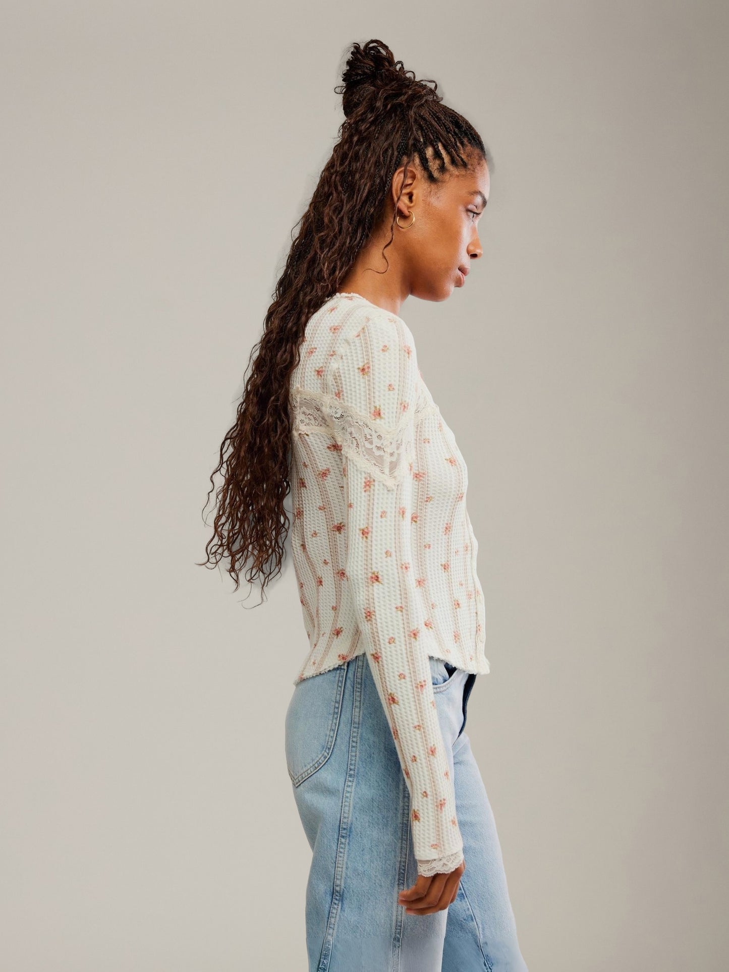 FREE PEOPLE - Let's Party Printed Cardi Top - 